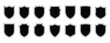 © Ayat04 - Shield vector line black design, protect security shield badge with knight award contours, heraldic linear signs for branding, illustration.