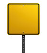© PixMarket - Yellow square road sign on striped reflective pole, isolated on transparent background