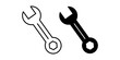 © drawnbybert - Adjustable Wrench Black Icon Bundle for Construction Repair and Mechanical Tools