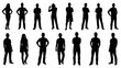 © hadian - Collection of Diverse Human Silhouettes Standing Poses.