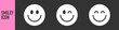 © Петро Корженівський - Color smiley face icons showing happy emoticons, emotions and positive reactions, different expressions: a standard smile, a playful wink, and a happy grin. for feedback, ratings, and friendly design