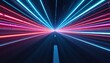 © Dodi - Zooming down a futuristic highway with vibrant neon lights creating a sense of speed and motion, perfect for technology or transportation concepts