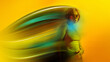 © master1305 - Vibrant composition abstract portrait of woman with flowing color trails. Concept of focus, personal energy, modern creativity for fashion campaigns, wellness visuals, digital platforms.
