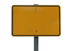 © anvr - Blank yellow road sign on metal post signage isolated on a transparent background