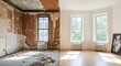 © rdkcho - Before and after apartment renovation with exposed brick and modern interior design