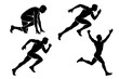 © Sasha - Runner sprinter athlete silhouette set featuring warm up sprint interval and finish poses.