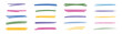 © Виталий Опришко - Colorful hand drawn underline strokes and highlight lines, marker and brush doodle vector elements collection isolated on transparent background