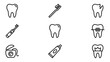 © Ahmed - Minimalist Line Art Dental Icon Set Featuring Healthy and Broken Teeth, Electric Toothbrush, Toothpaste Tube, Dental Floss, Braces, and Crown for Oral Health and Hygiene Graphic Design Projects
