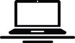 © @ahmedmaynul - Simple black and white icon representing a laptop computer for technology and work themes