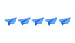 © MdYeasin - Blue 3D paper plane icon set for messaging email and communication UI design