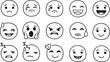 © CreatAr8 - Versatile collection of expressive emoji faces conveying a diverse range of human Emotion faces icons set