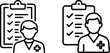 © Oliveeeee - Medical Doctor with Exam Checklist Icon - Healthcare Professional and Patient Report