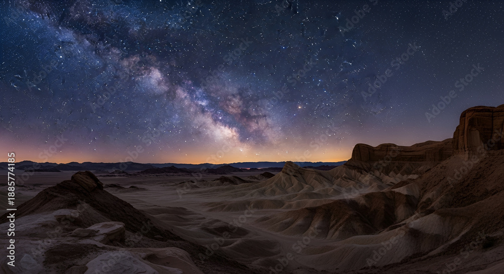 Vast Milky Way Galaxy Over Arid Desert Landscape Photography Under ...