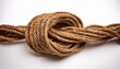 © Lynn - twisted brown rope natural fiber isolated on solid white background form