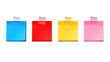 © RONY - Colorful sticky notes taped on a black background, ready for important reminders and messages isolated on transparent background