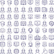 © Icon Gallery - Scientific Research and STEM Laboratory Equipment Icons - Vector Chemistry Flasks, Biology, and Physics Study Symbols.
