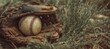 © spyrakot - Warm-toned Editorial Shot of Baseball Glove and Ball on Patchy Grass