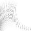 © gd-house - Abstract black halftone dot field vector illustration with curved gradient pattern creating modern background texture on white for graphic design use