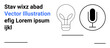 © robu_s - Creativity, communication, innovation, ideas, design inspiration, content creation. Minimalist outlines of a lightbulb and microphone next to stylized placeholder text. Creativity and communication