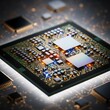 © Two - Close-up of a Modern Computer Processor with Intricate Circuitry.