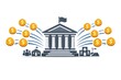 © Md - Government Building Icon Distributing Coins Public Spending Concept