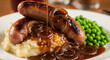 © Adit - Grilled Sausages with Mashed Potatoes and Peas.