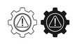 © rsvect02 - Warning signs with exclamation marks on gear icons in black and white