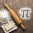 © Sabrina - Baking ingredients and pi symbol dusted with flour on a wooden background