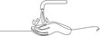 © sadi - Continuous line drawing of washing hand with water faucet. one line Art icon drawing vector