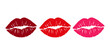 © iVGraphic - Graphic lip print set featuring different shades of red and pink for love and beauty concepts