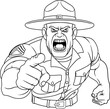 © Christos Georghiou - An angry drill instructor or sergeant bootcamp army soldier cartoon character