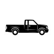© chalindu - Pickup Truck Transport Silhouette Cargo Vehicle Vector Icon Isolated on White Background Delivery Art