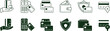 © CLOCK TIME - A collection of various financial icons including cards wallets and security symbols on transparent background high-quality professional detailed modern elegant