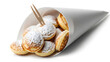© delima - Dutch poffertjes served in cone-style street food presentation