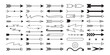 © Sumon - Collection of diverse hand drawn arrows and pointers in black and white vector art for design