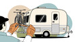 © Deni - Securing Bicycles on Camper Travel Preparing for Vacation Adventure