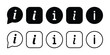 © Akkach - information icon set. info button. info symbol flat and line style. Information icon collection. Info icons Info Point Icon Black. Help Logo. Info simple set vector icon