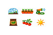© icon_art - Gardening tools and plants in a simple style for growing vegetables and nurturing greenery through essential gardening practices