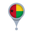 © Model it - Guinea-Bissau  Location Pin Icon with Flag Isolated on Transparent Background