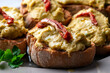 © Alessio Orrù - Bruschette con crema di broccoli, antipasto italiano vegetariano