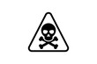 © R.TREANDS - White skull warning triangle sign icon isolated on transparent background hazard poison toxic death caution