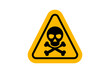 © R.TREANDS - Yellow skull danger warning triangle icon isolated on transparent background hazard poison toxic death caution