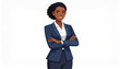© Pitchlab - Professional african woman in a business suit with arms crossed smiling