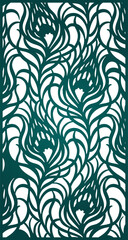  teal abstract floral pattern design element