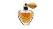 © Pris - Vintage heart shaped crystal perfume bottle with atomizer isolated on transparent background