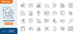 © Cetacons - Evacuation line editable icon set, Contain icons related to evacuation, exit, direction, route, escape, and more. Editable stroke. Vector illustration
