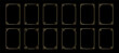 © AnyaLi - Gold geometric photo frame set. Golden glowing rectangle boarder and vintage elegant decorative elements for wedding invitations. Vector illustration isolated on black background