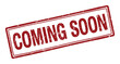 © GoDesigner - Coming soon rubber stamp with rough texture and double frame, vector illustration on transparent background