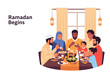 © Gilang - A serene illustration depicting a man observing Ramadan. Ideal for seasonal greetings, blog posts, or social media content related to Islamic holidays