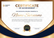 © HRStudio - Elegant and modern golden certificate of achievement with gold badge for award and print template